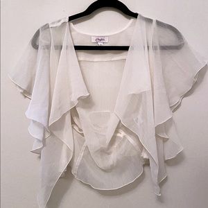 Boho Flowey Bright Crop Cream Top | Size XS